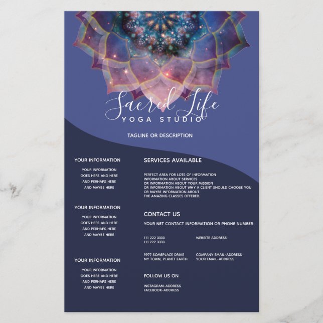 Boho Nebula Bloom | Mandala Design Flyer (Front)