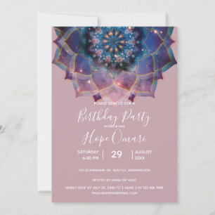 Boho Nebula Bloom Mandala Design Invitation