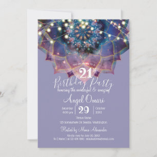 Boho Nebula Bloom   Mandala Design Invitation