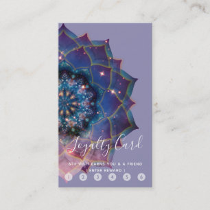 Boho Nebula Bloom   Mandala Design Loyalty Card