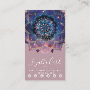 Boho Nebula Bloom   Mandala Design Loyalty Card