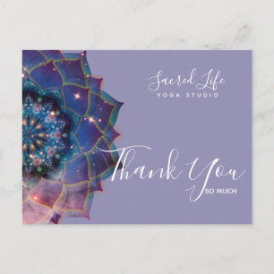 Boho Nebula Bloom Mandala Design Postcard