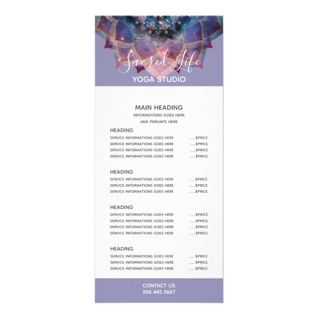 Boho Nebula Bloom | Mandala Design Rack Card (Front)