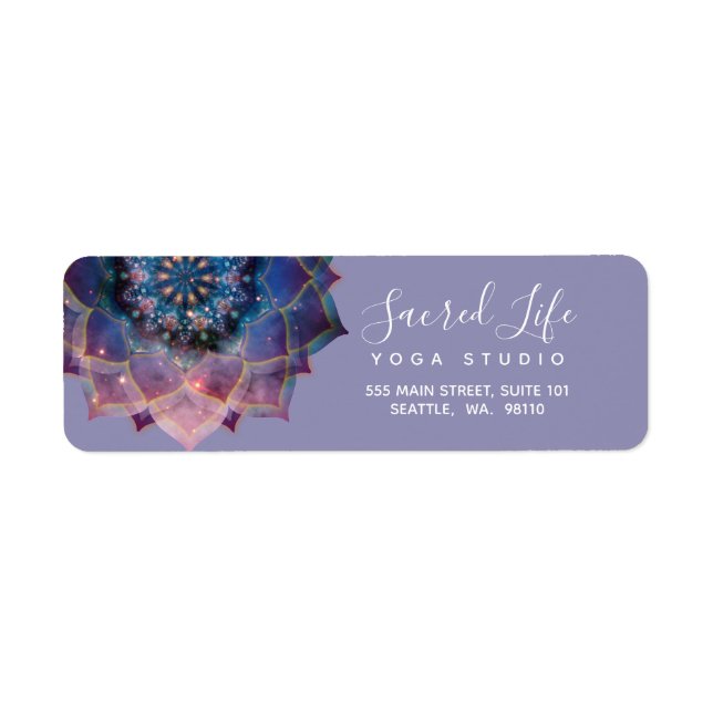 Boho Nebula Bloom | Mandala Design Return Address Label (Front)