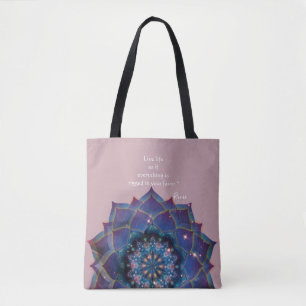 Boho Nebula Bloom Mandala Design Tote Bag