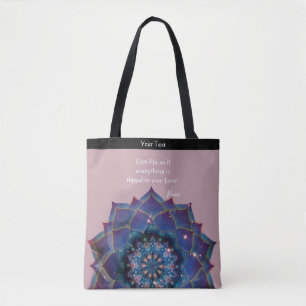 Boho Nebula Bloom Mandala Design Tote Bag