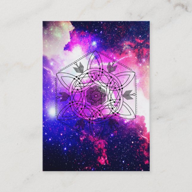 *~* Boho Nebula Celtic Aztec Tribal Galaxy Business Card (Front)