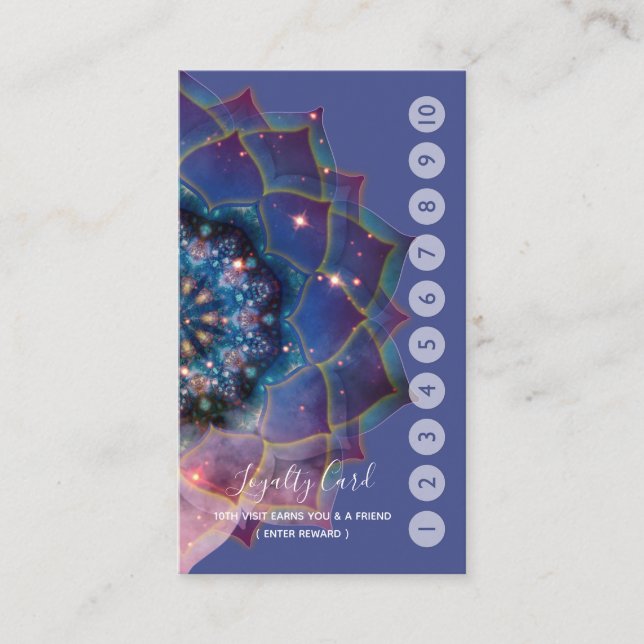 Boho Nebula Mandala, Mystical Business Card (Front)