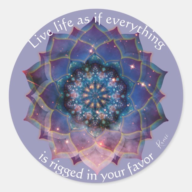 Boho Nebula Mandala, Mystical Classic Round Sticker (Front)