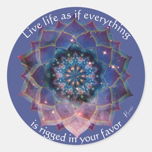 Boho Nebula Mandala, Mystical Classic Round Sticker (Front)