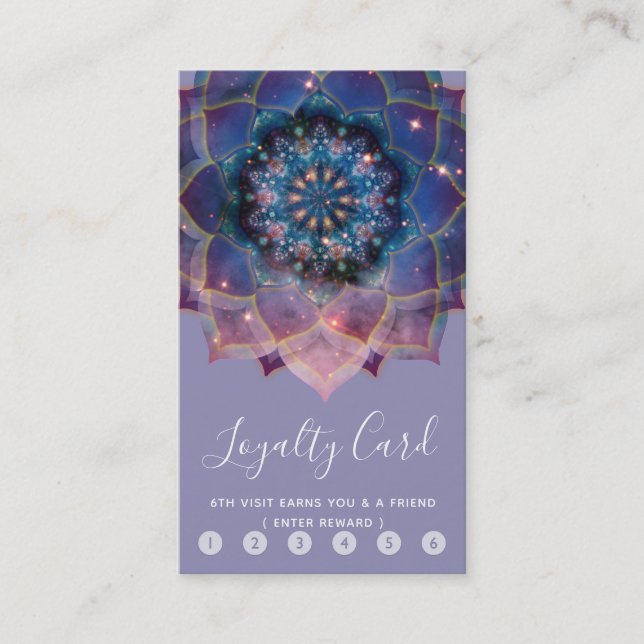 Boho Nebula Mandala, Mystical Loyalty Card (Front)