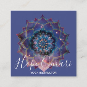 Boho Nebula Mandala, Mystical Square Business Card