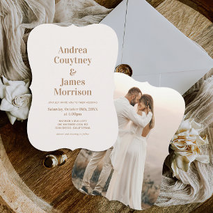 Boho Neutral Beach Wedding  Invitation
