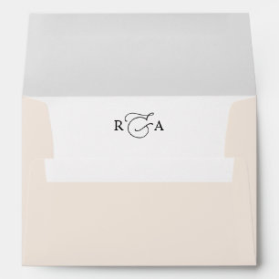 Boho Neutral Blush w/ Return Address 5x7 Wedding Envelope