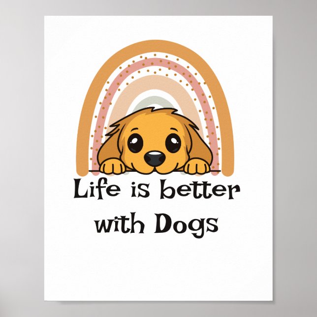 Boho Neutral	Bold Greeting Card | life is better Poster (Front)
