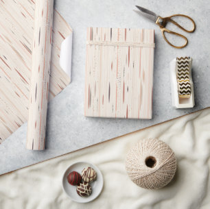 Boho neutral brown hues colours stripes native wrapping paper