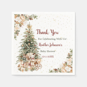 Boho Neutral Christmas Baby Shower Napkin