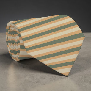 Boho Neutral Coloured Stripes Necktie