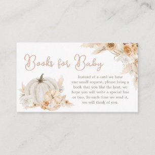Boho Neutral Pumpkin Baby Shower Books for Baby Enclosure Card