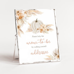 Boho Neutral Pumpkin Baby Shower Envelope Station Poster