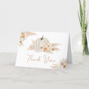Boho Neutral Pumpkin Baby Shower Thank You Card