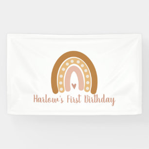 Boho Neutral Rainbow Personalised Banner