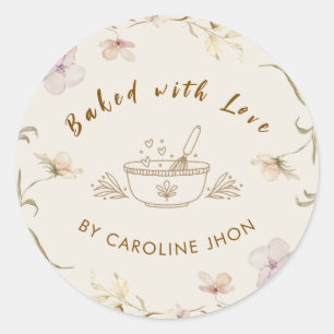 Boho Neutral	Vintage Baking Sticker   cookie squad