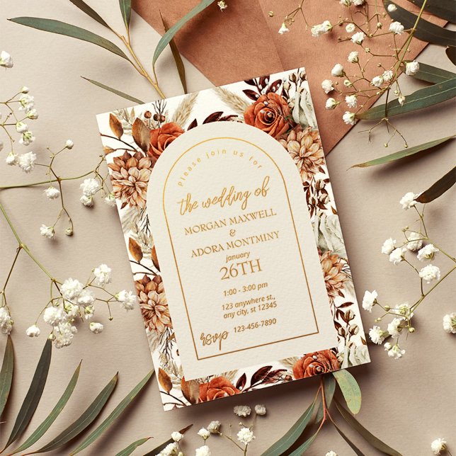 Boho Neutral Watercolor Pampas Wedding  (Creator Uploaded)