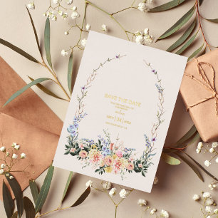 Boho Neutral Watercolor Wildflower Wedding Foil I