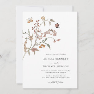 Boho Neutral Wedding Invitation