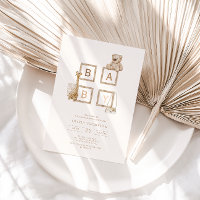 Boho Neutral Wood Block Letters Baby Shower