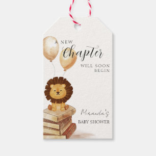 Boho New Chapter Wild Lion Balloon Baby Shower  Gift Tags
