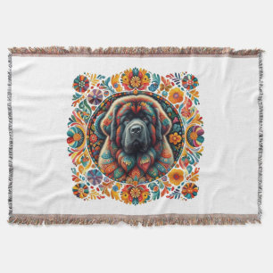 Boho newfoundland emblem throw blanket