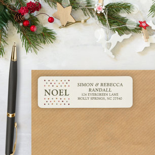 Boho Noel Rustic Farmhouse Simple Christmas  Return Address Label