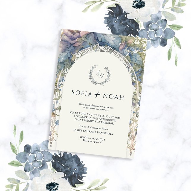 Boho-Nouveau Minimalist Elegant Wedding Invitation (Creator Uploaded)