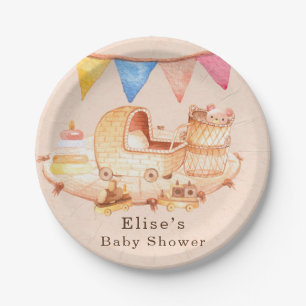 Boho Nursery Baby Crib Toys Baby Shower Paper Plate