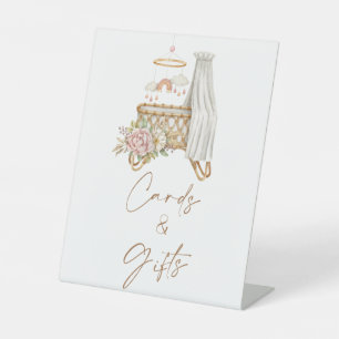 Boho Nursery Baby Shower Cards And Gifts Pedestal Sign