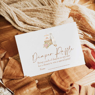 Boho Nursery Baby Shower Diaper Raffle Enclosure Card