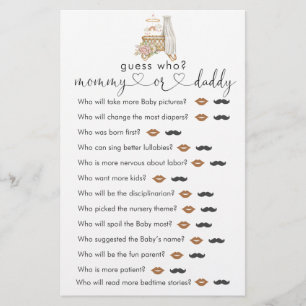 Boho Nursery Baby Shower Guess Who Game