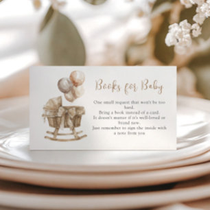 Boho Nursery Beige Balloons Books for Baby  Enclosure Card