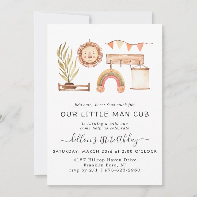Boho Nursery | Birthday Party Invitation (Front)