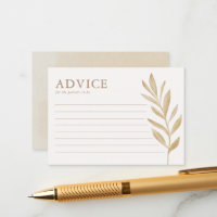 Boho Nursery Chic Baby Shower Advice Card