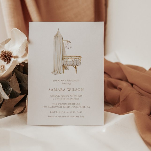 Boho Nursery Chic Girl Baby Shower Invitation (Creator Uploaded)