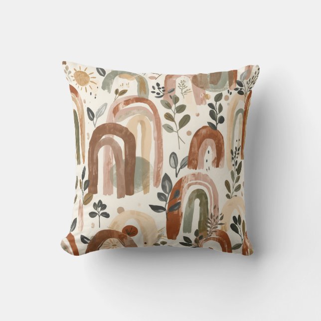 Boho Nursery Decor | Neutral Bedroom Accent Pillow (Front)