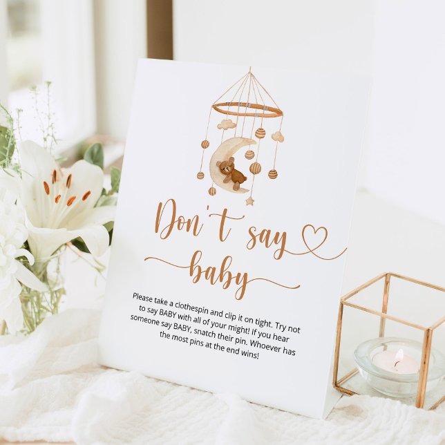 Boho nursery Don't say baby Pedestal Sign  (Creator Uploaded)
