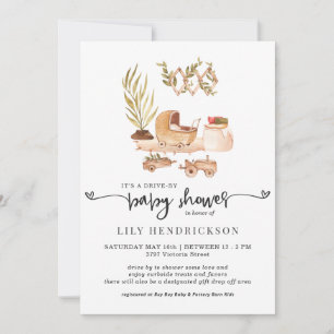 Boho Nursery Drive-By Baby Shower Invitation