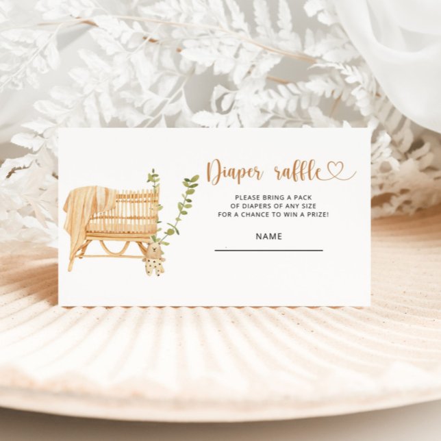 Boho nursery gender neutral diaper raffle ticket enclosure card (Creator Uploaded)