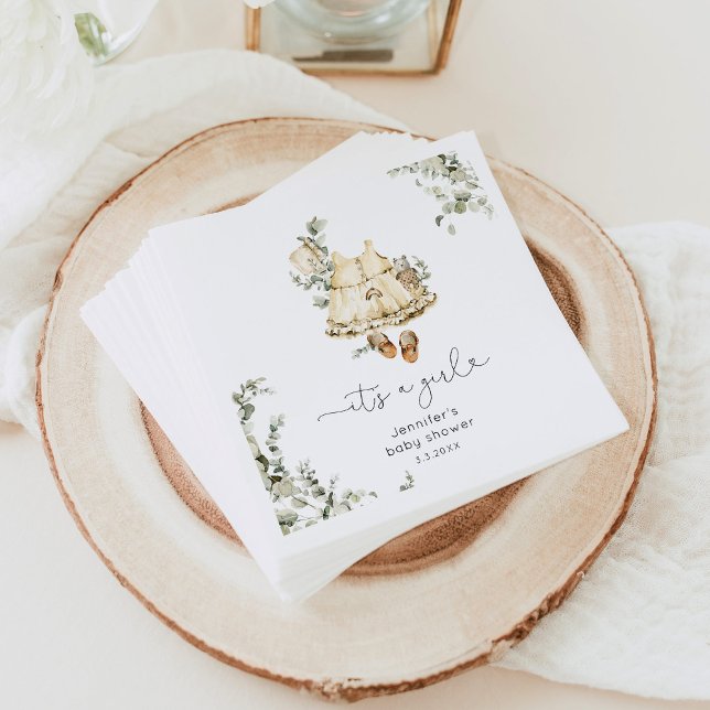 Boho nursery girl dress baby girl shower napkin (Creator Uploaded)