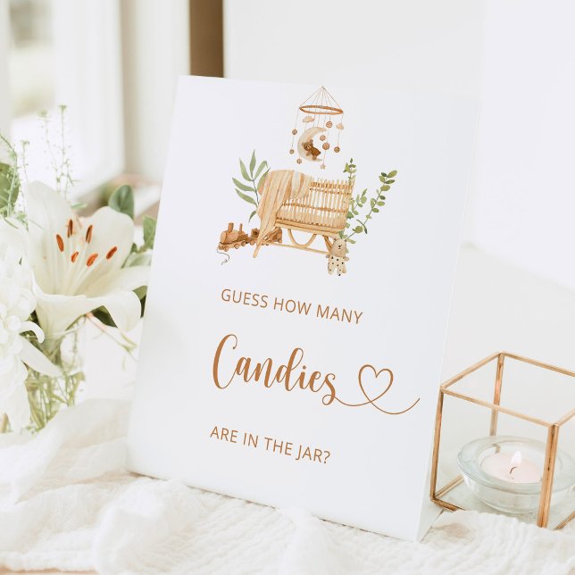 Boho nursery Guess how many candies Pedestal Sign  (Creator Uploaded)