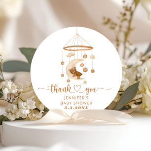 Boho nursery mobile thank you classic round sticker
